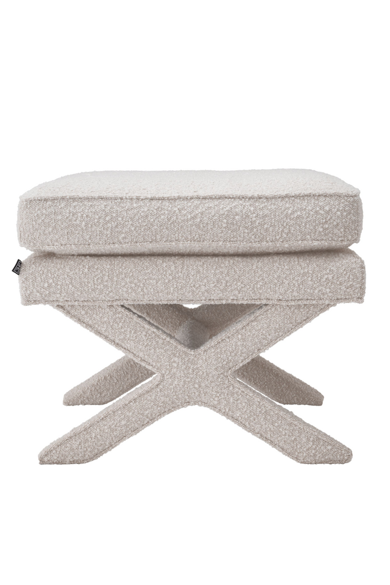 Pouf bouclé crème | Eichholtz Cordoba | Meubleluxe.fr