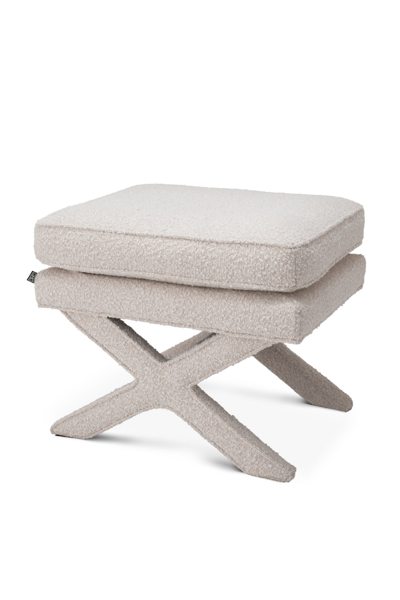 Pouf bouclé crème | Eichholtz Cordoba | Meubleluxe.fr