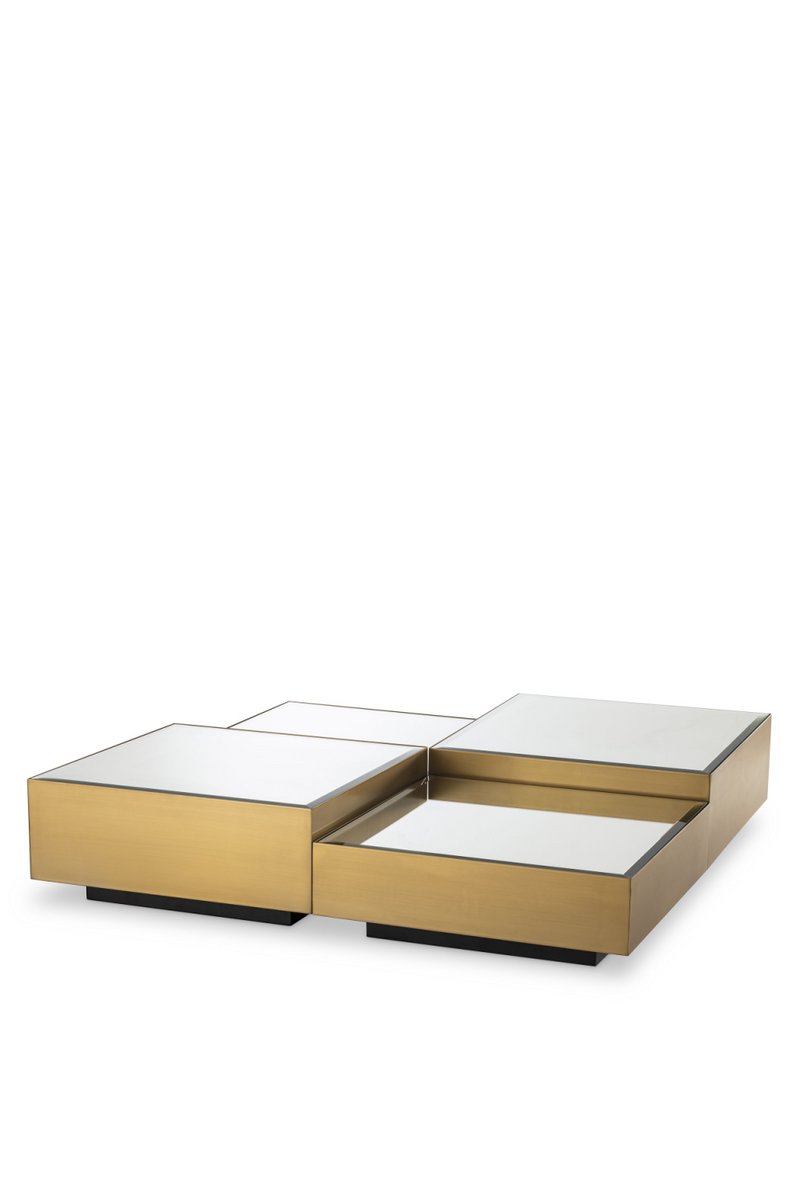 Table basse en laiton brossé (lot de 4) | Eichholtz Esposito | Meubleluxe.fr