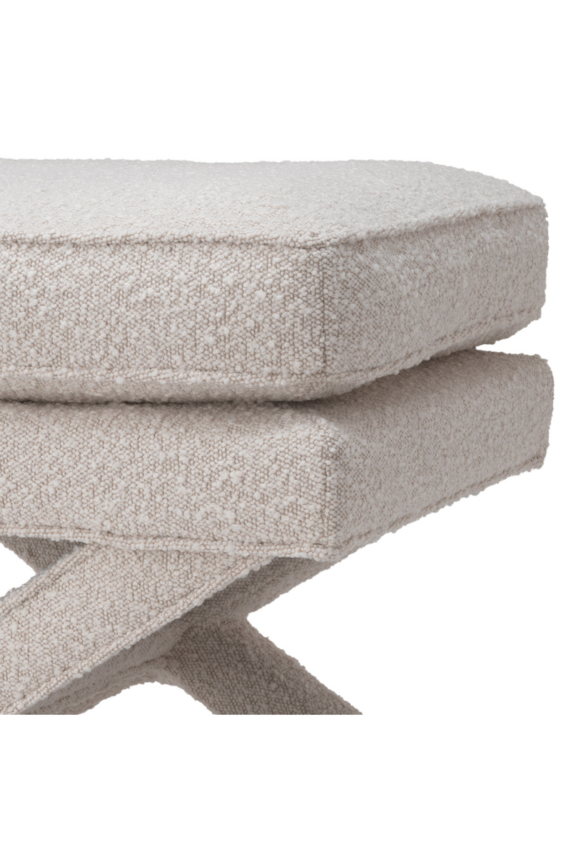 Pouf bouclé crème | Eichholtz Cordoba | Meubleluxe.fr