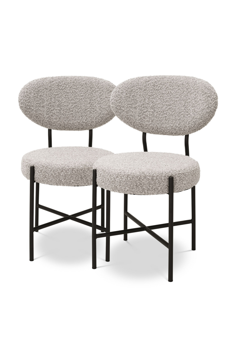 Chaise de salle à manger bouclé gris (lot de 2) | Eichholtz Vicq | Meubleluxe.fr