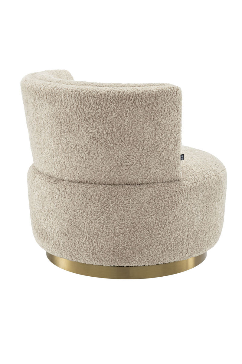 Fauteuil pivotant bouclé beige | Eichholtz Alonso | Meubleluxe.fr