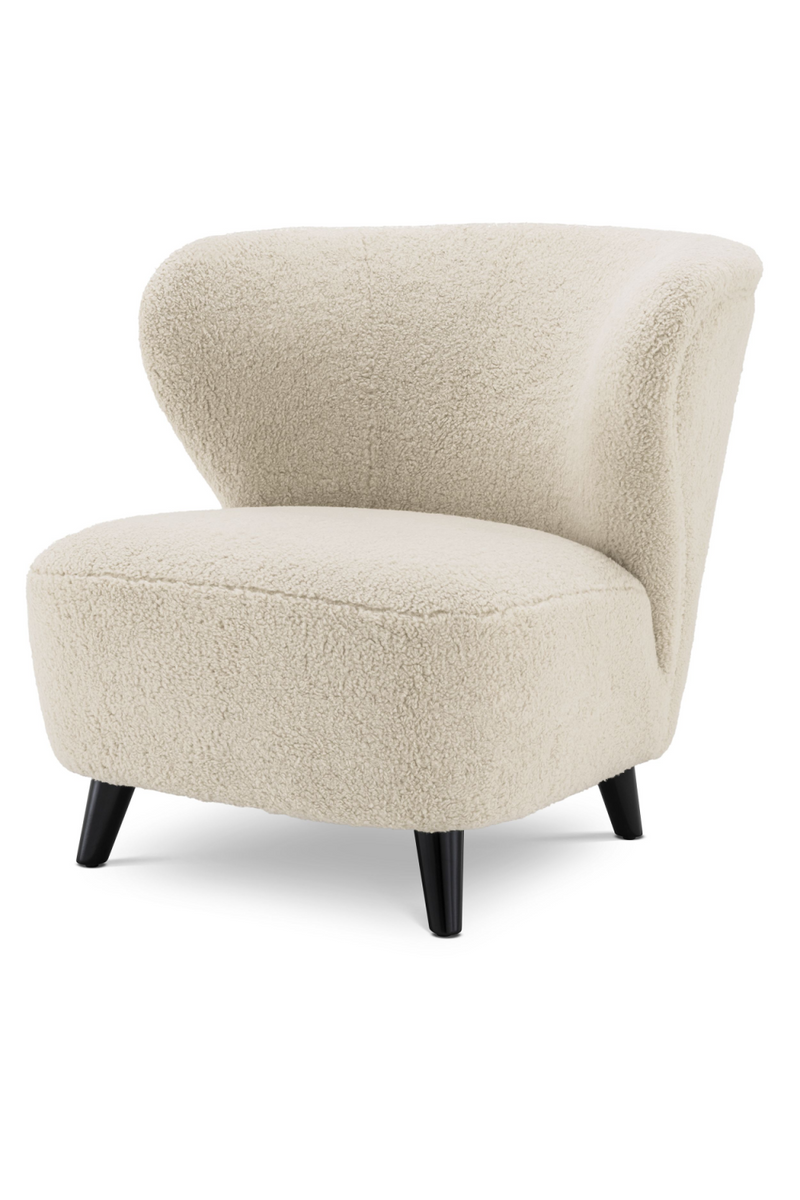 Fauteuil bouclé crème | Eichholtz Hydra | Meubleluxe.fr