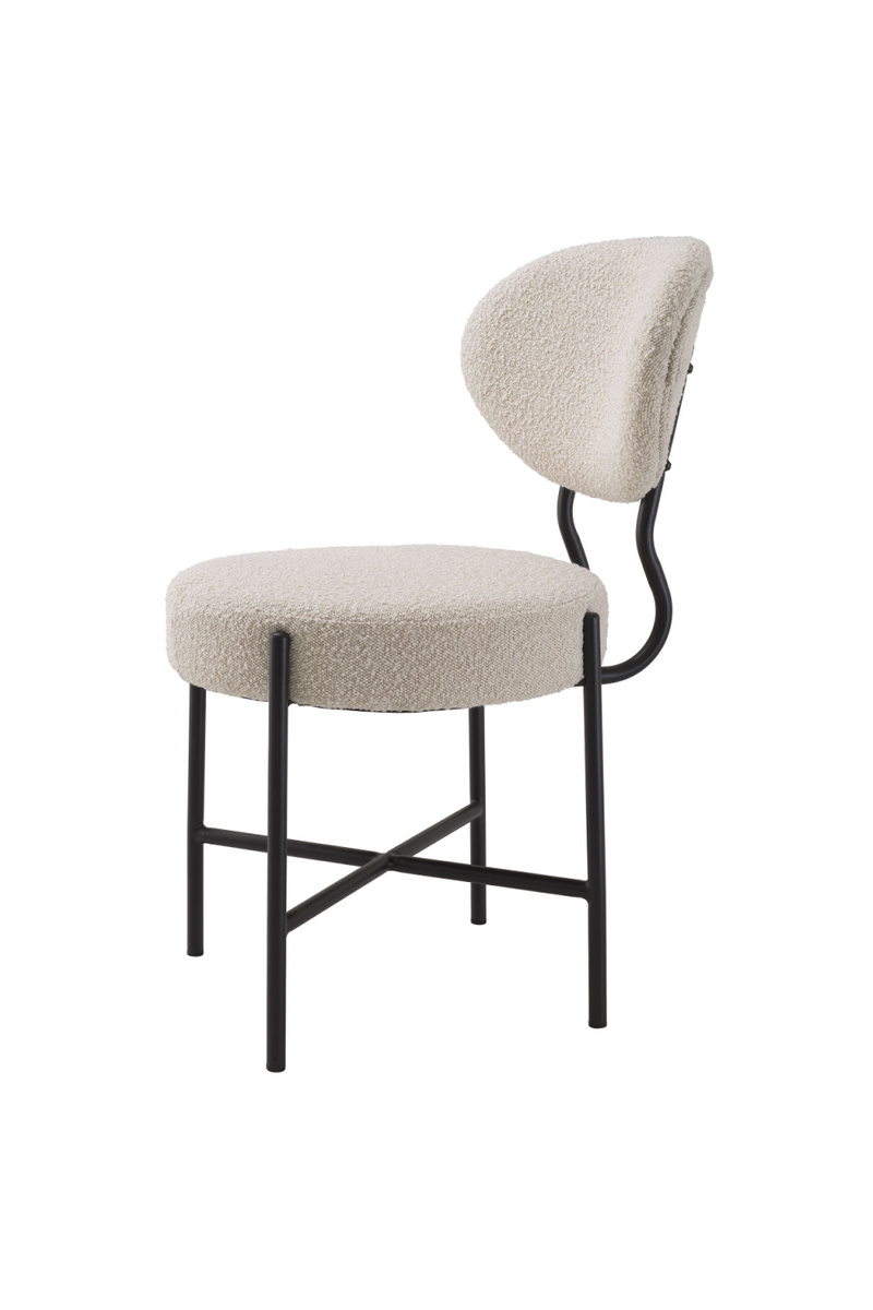 Chaise de salle à manger bouclé crème (lot de 2) | Eichholtz Vicq | Meubleluxe.fr