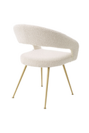 Chaise de salle à manger bouclé crème | Eichholtz Bravo | Meubleluxe.fr