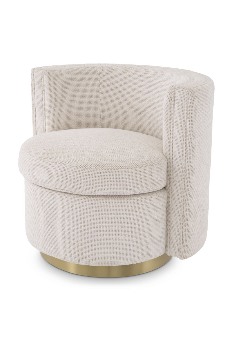 Fauteuil pivotant blanc cassé | Eichholtz Amanda | Meubleluxe.fr