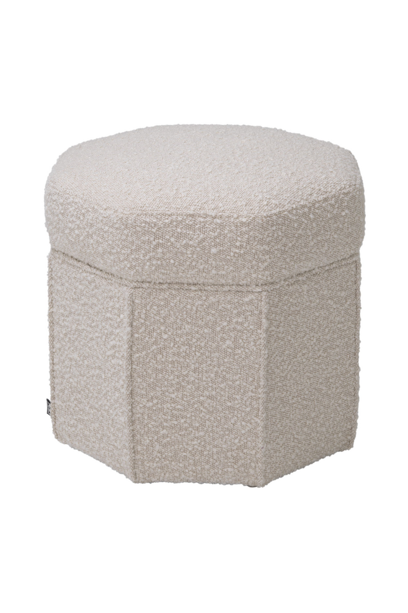 Pouf bouclé crème | Eichholtz Bombay | Meubleluxe.fr