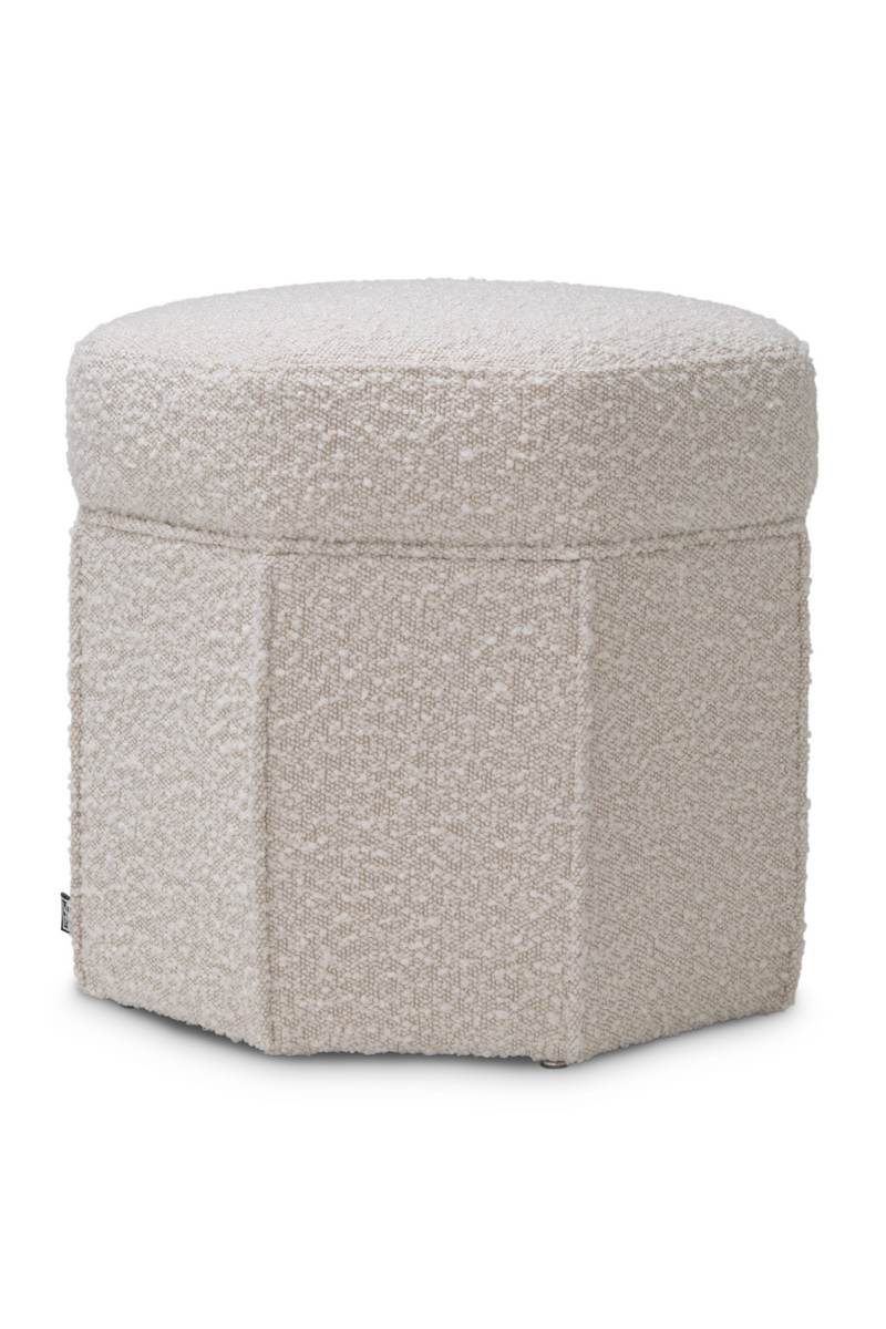 Pouf bouclé crème | Eichholtz Bombay | Meubleluxe.fr