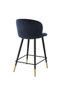 Chaise de comptoir en velours bleu nuit | Eichholtz Volante | Meubleluxe.fr