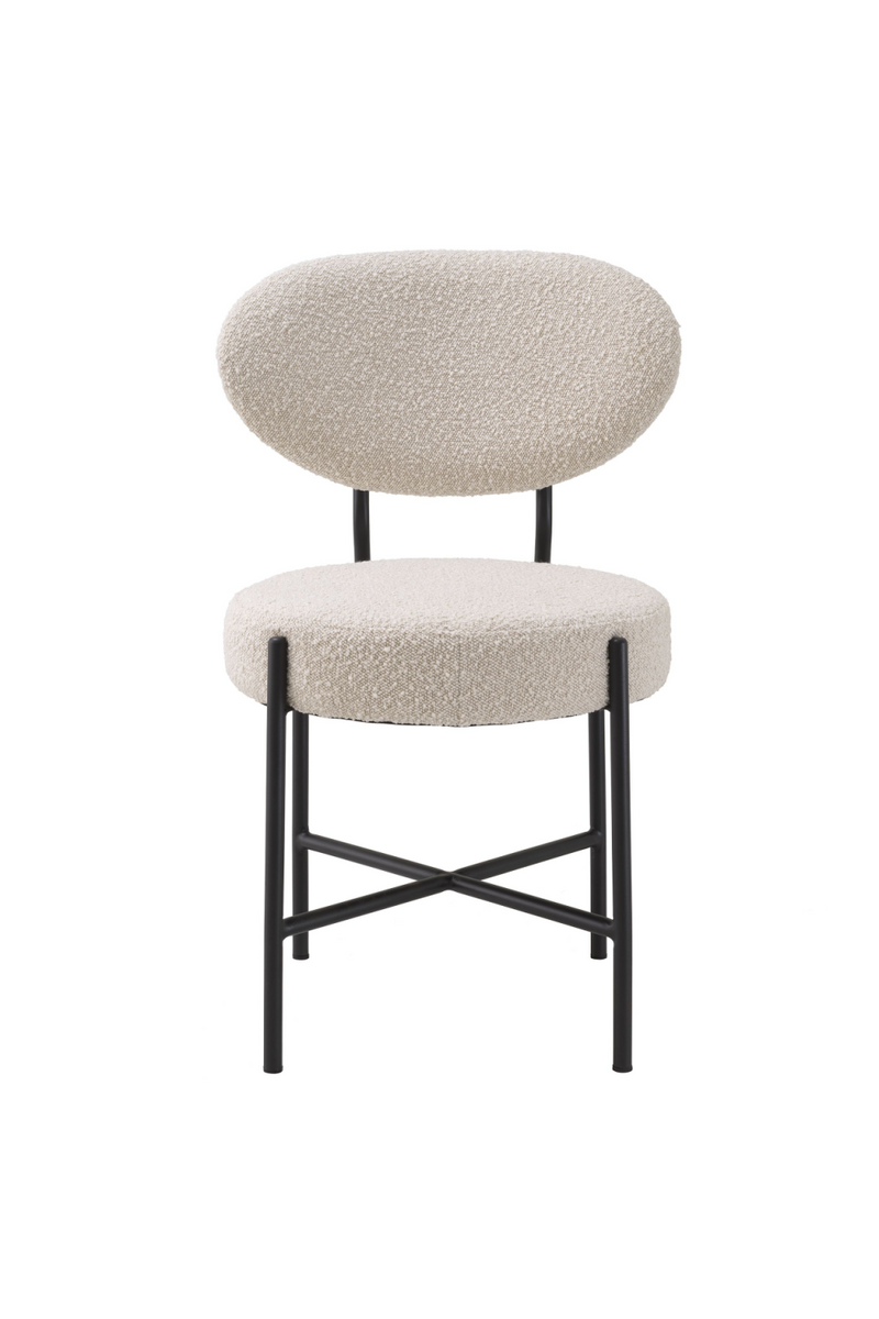 Chaise de salle à manger bouclé crème (lot de 2) | Eichholtz Vicq | Meubleluxe.fr