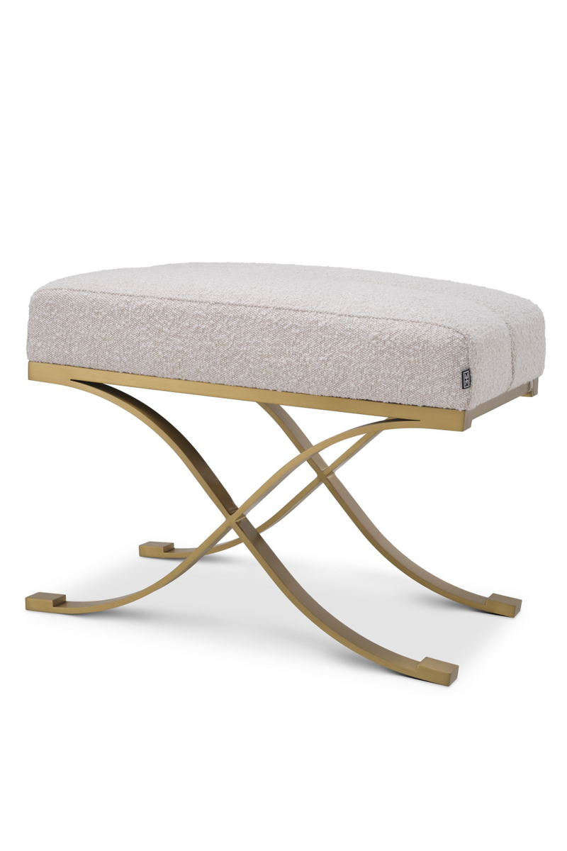 Tabouret bouclé crème | Eichholtz Adonia | Meubleluxe.fr