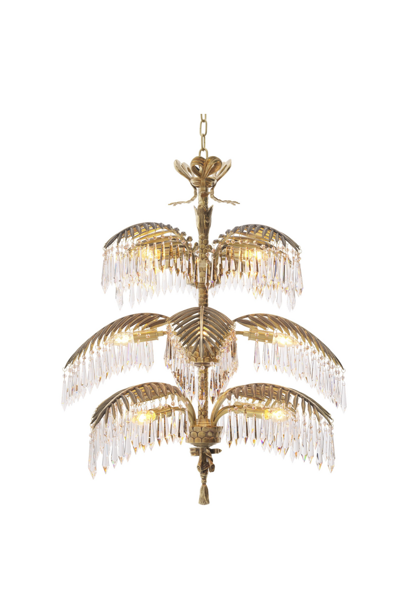 Lustre palmier doré en cristal | Eichholtz Hildebrandt L | Meubleluxe.fr