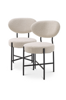 Chaise de salle à manger bouclé crème (lot de 2) | Eichholtz Vicq | Meubleluxe.fr