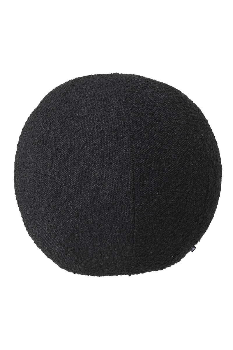 Coussin rond bouclé noir | Eichholtz Palla L | Meubleluxe.fr