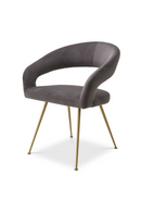 Chaise de salle à manger en velours gris | Eichholtz Bravo | Meubleluxe.fr