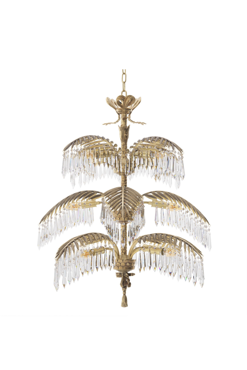 Lustre palmier doré en cristal | Eichholtz Hildebrandt L | Meubleluxe.fr