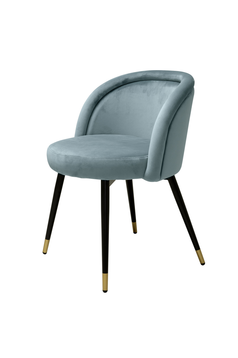 Chaise de salle à manger en velours bleu (Lot de 2) | Eichholtz Chloé | Meubleluxe.fr