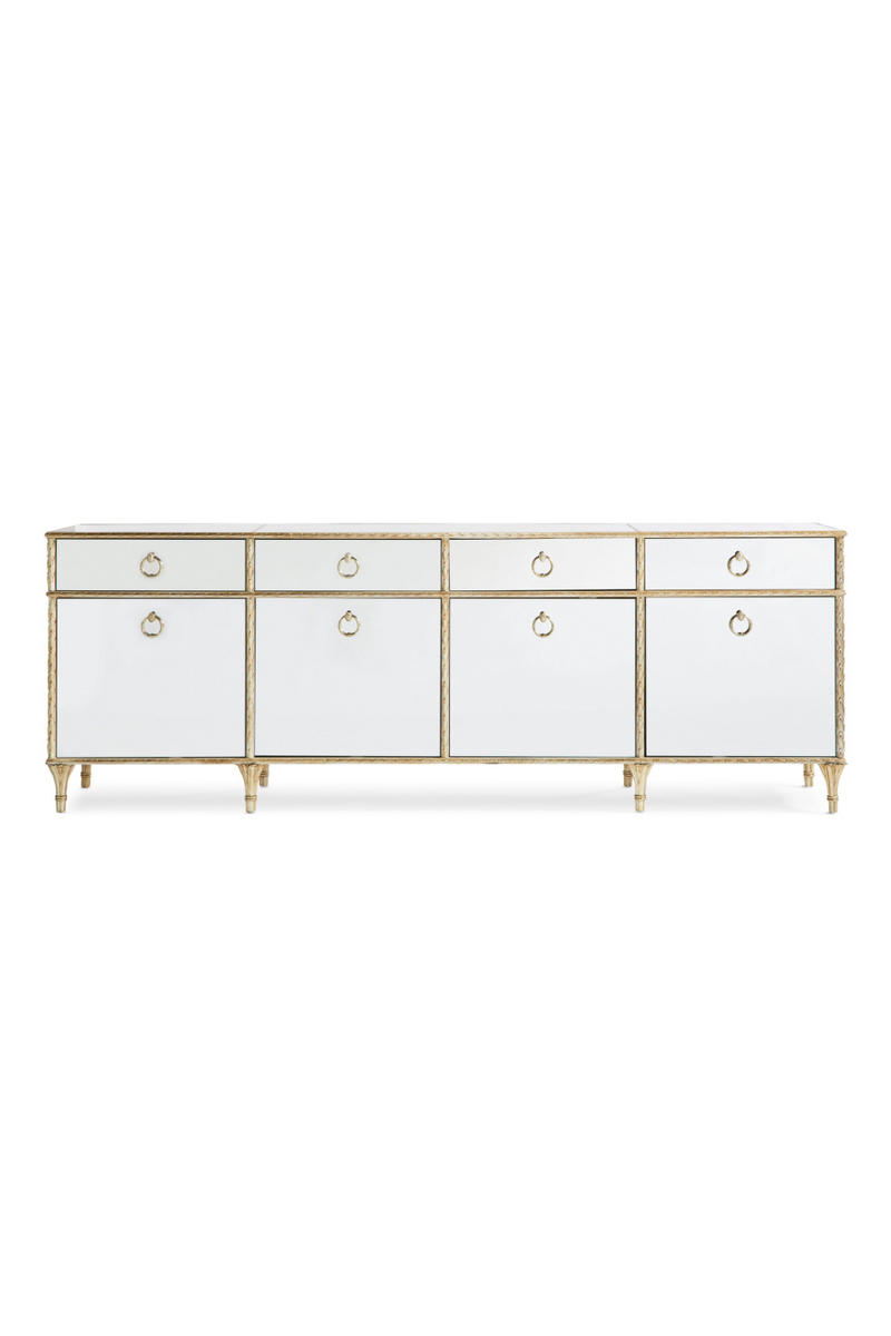 Buffet en marbre blanc et verre miroir | Caracole Fontainebleau  | Meubleluxe,fr