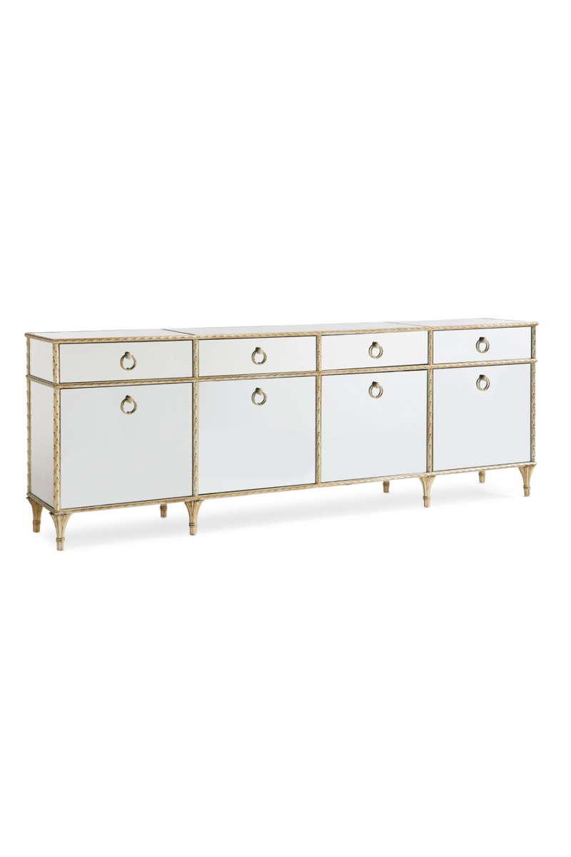 Buffet en marbre blanc et verre miroir | Caracole Fontainebleau  | Meubleluxe,fr