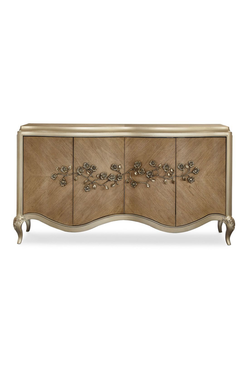 Buffet classique 4 portes sculté en bois | Caracole Fontainebleau | Meubleluxe.fr