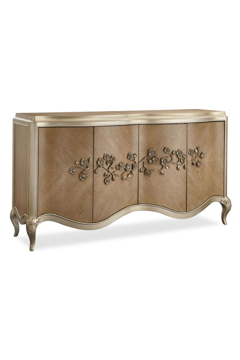 Buffet classique 4 portes sculté en bois | Caracole Fontainebleau | Meubleluxe.fr