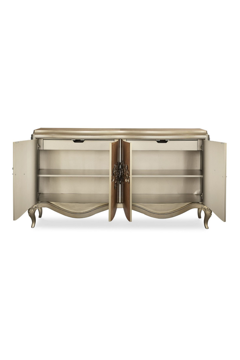 Buffet classique 4 portes sculté en bois | Caracole Fontainebleau | Meubleluxe.fr