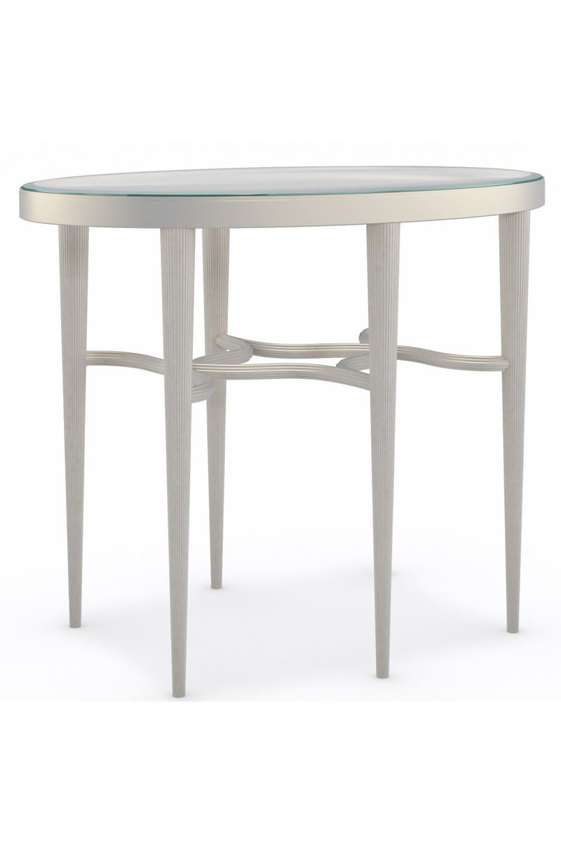 Table d'appoint ovale en verre | Caracole Lillian | Meubleluxe.fr