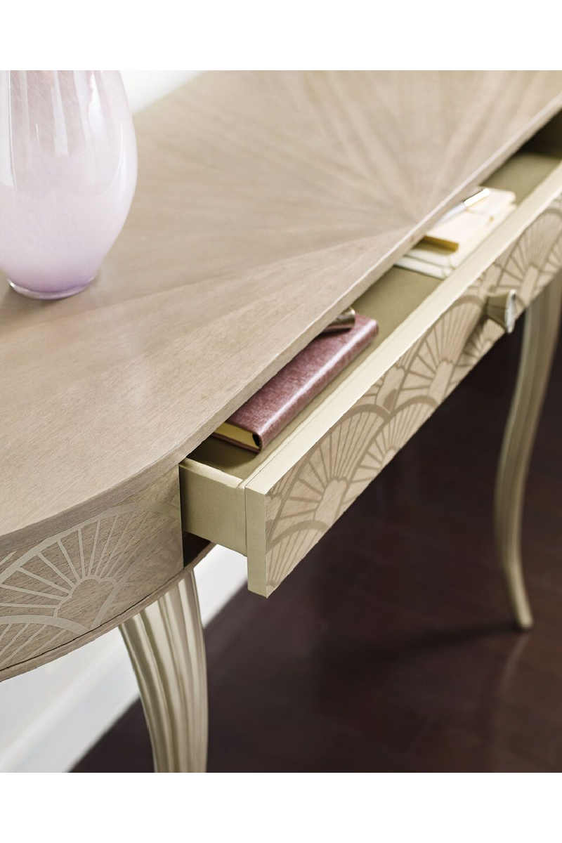 Console sérigraphiée en bois doré | Caracole Lillian | Meubleluxe.fr