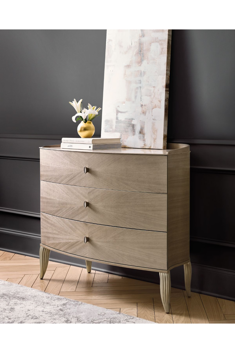 Commode 3 tiroirs en bois et en pierre | Caracole Lillian | Meubleluxe.fr