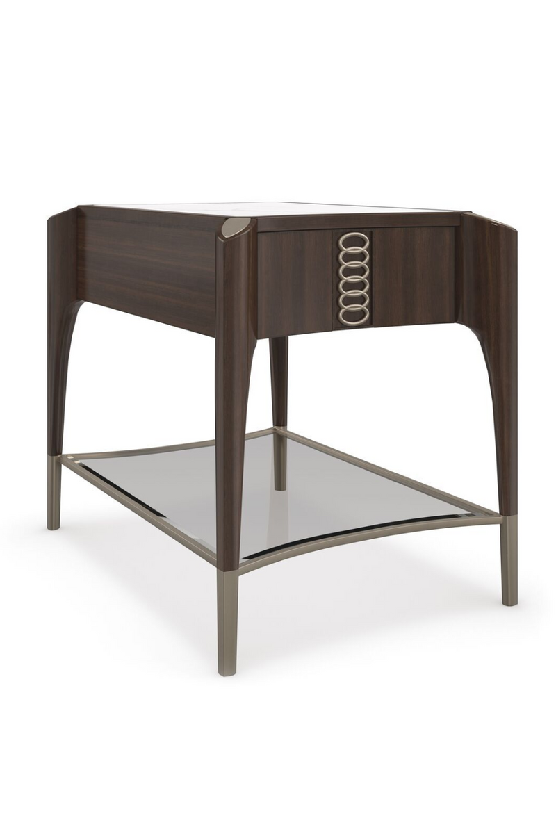 Table d'appoint rectangulaire en bois de Sapelli | Caracole Oxford | Meubleluxe.fr