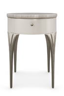 Table d'appoint en bois crème et pierre taupe | Caracole Valentina S | Meubleluxe.fr