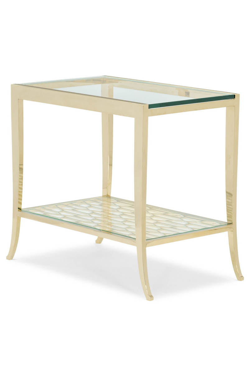 Table d'appoint doré en verre | Caracole Pattern | Meubleluxe.fr