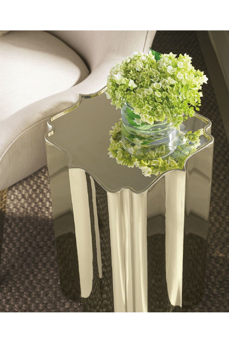 Table d'appoint colonne en métal doré | Caracole Good | Meubleluxe.fr