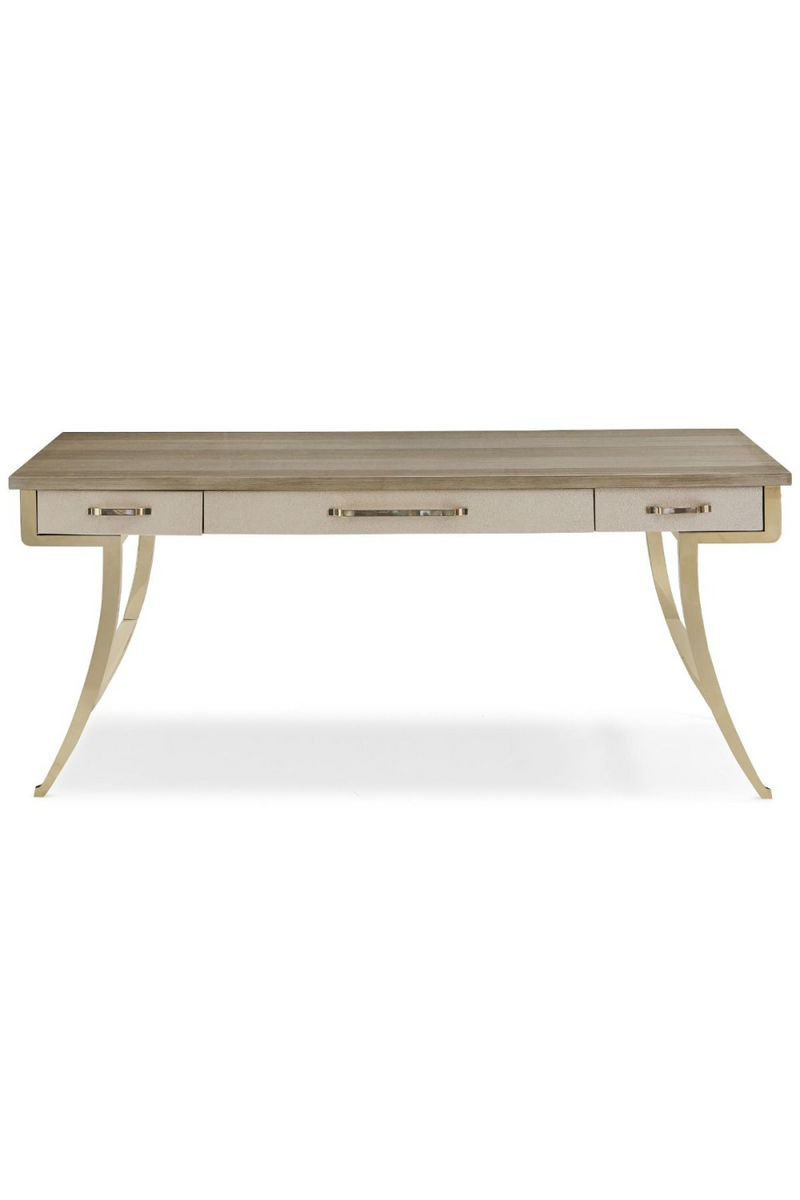 Bureau en bois et galuchat crème | Caracole Force | Meubleluxe.fr