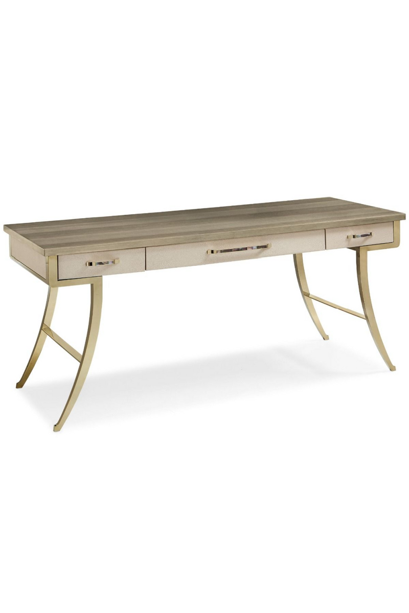 Bureau en bois et galuchat crème | Caracole Force | Meubleluxe.fr