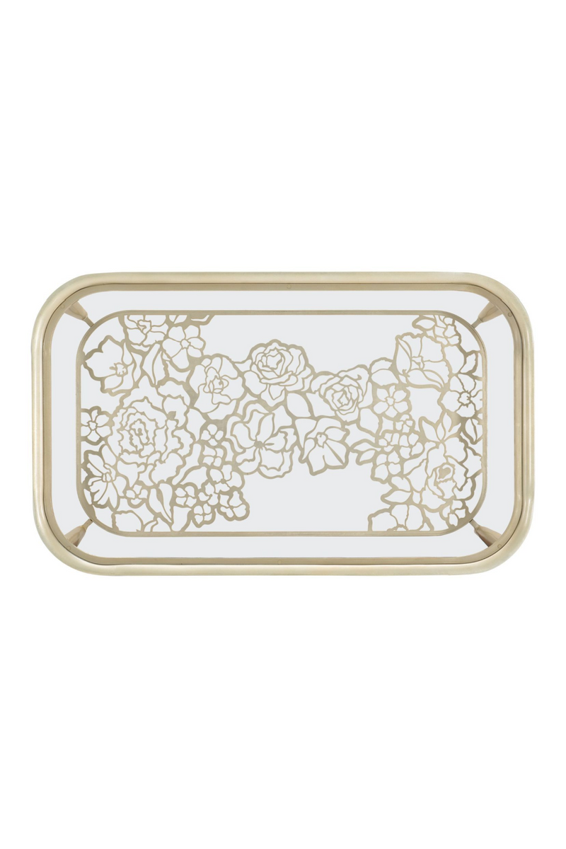 Table basse en laiton argenté en verre | Caracole Flower Power | OROA.fr