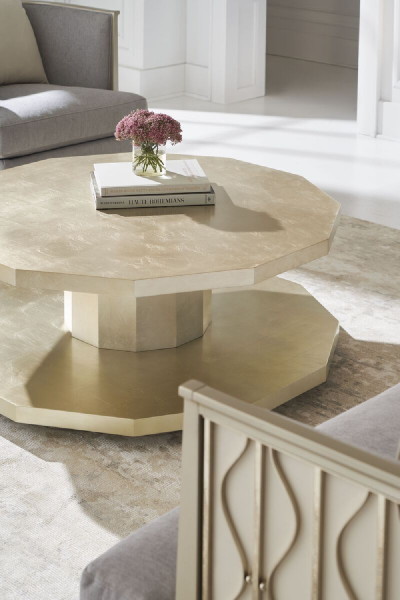 Table basse polygone en bois taupe | Caracole Starring Meuble Luxe le spécialiste de Caracole