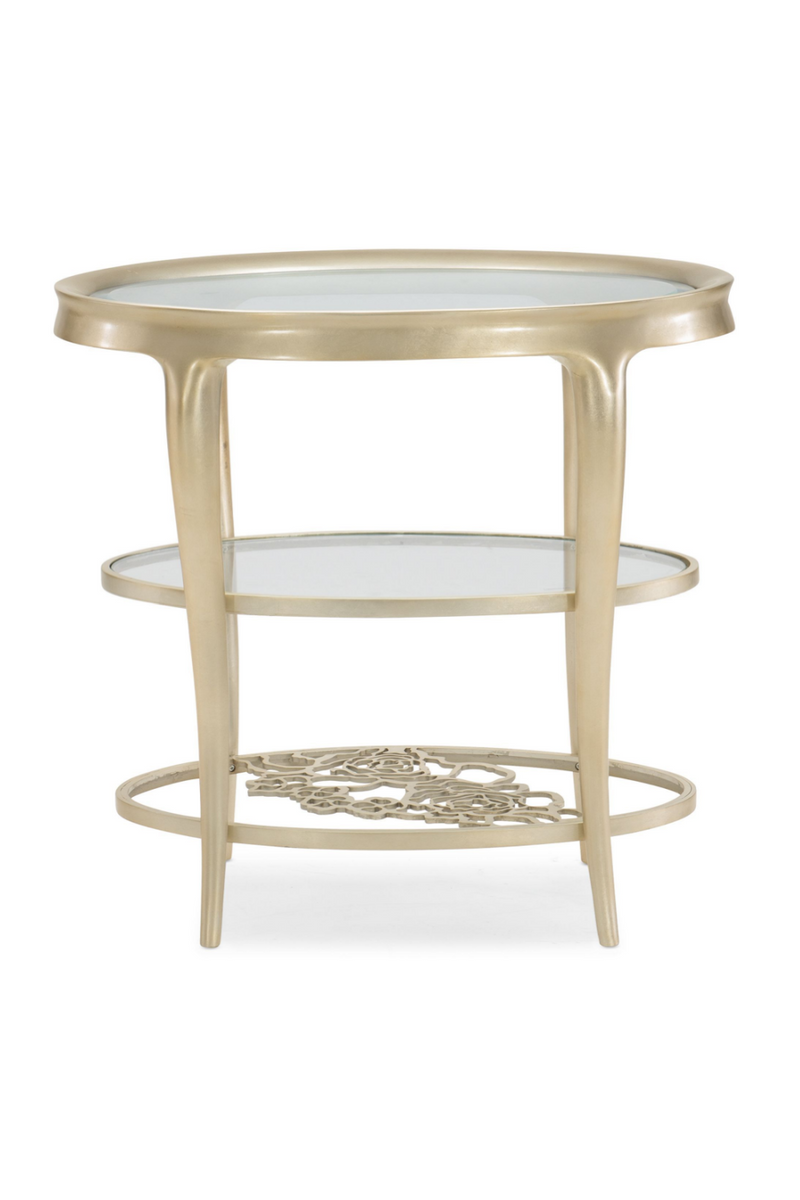 Table d'appoint en métal et verre | Caracole Flower | Meubleluxe.fr