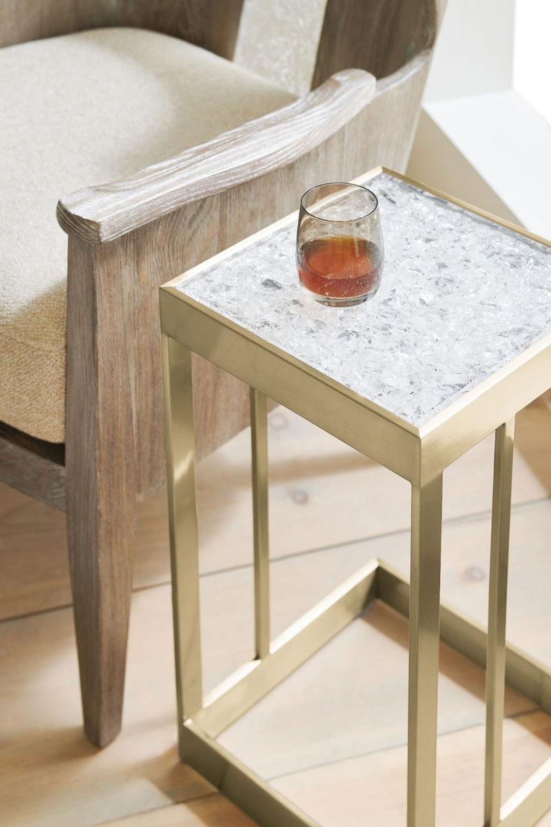 Table d'appoint en laiton et en cristaux | Caracole Dainty | Meubleluxe.fr