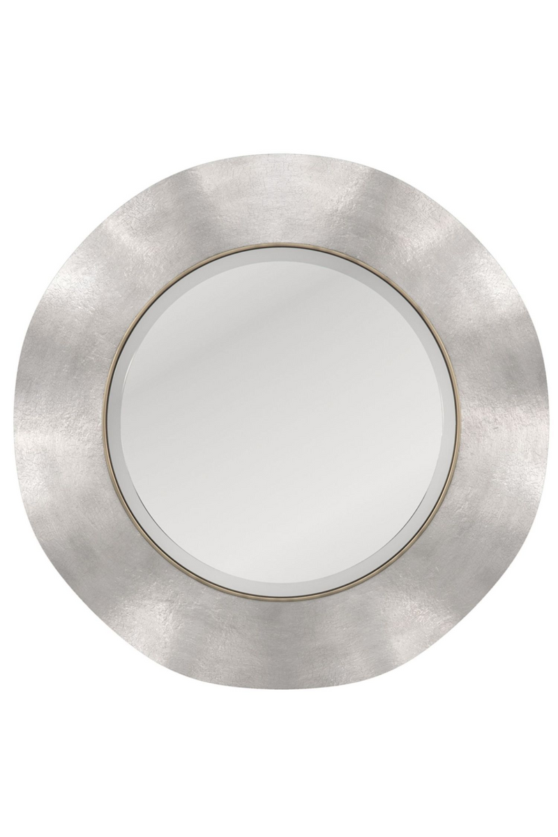 Miroir rond en nickel satiné | Caracole Effect | Meubleluxe.fr