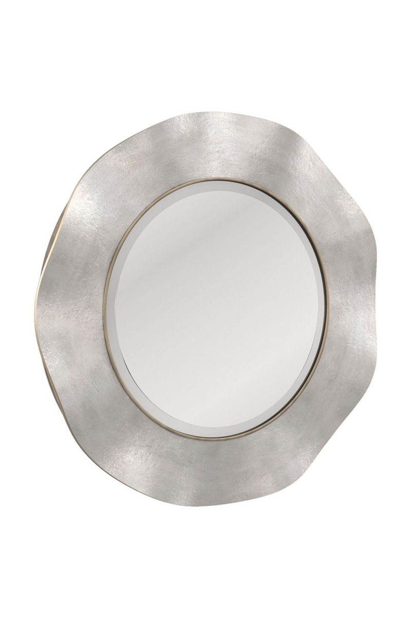 Miroir rond en nickel satiné | Caracole Effect | Meubleluxe.fr