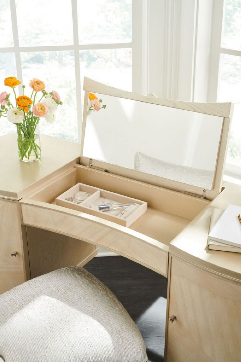 Bureau coiffeuse en bois crème | Caracole Fancy | Meubleluxe.fr