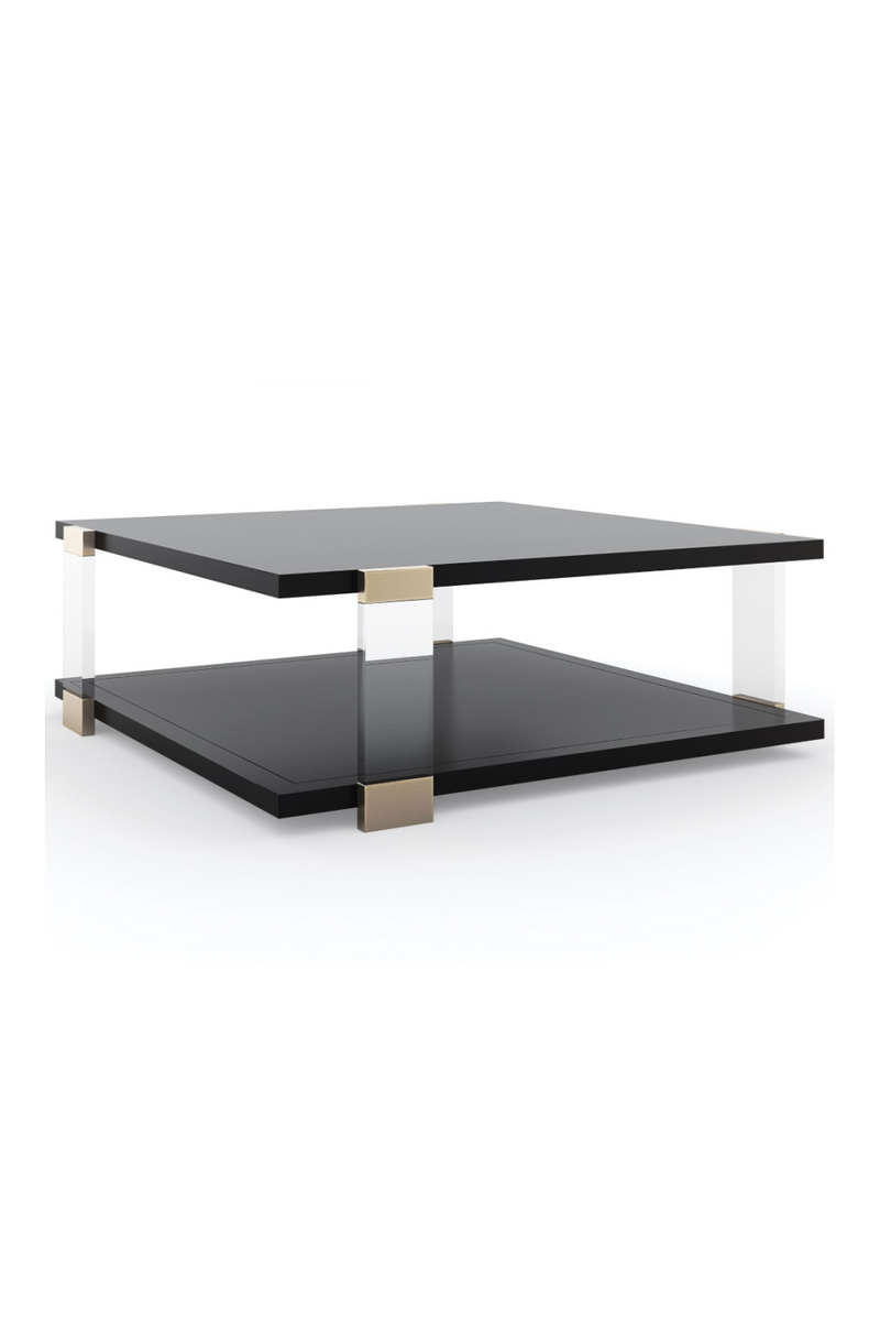 Table basse carrée en bois noir | Caracole Corner | Meubleluxe.fr