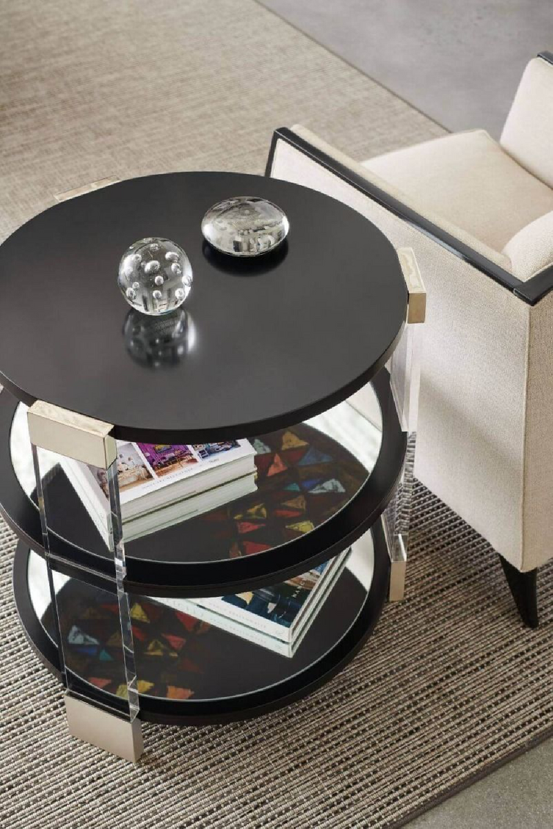 Table d'appoint en verre et en bois noir | Caracole Go It | Meubleluxe.fr