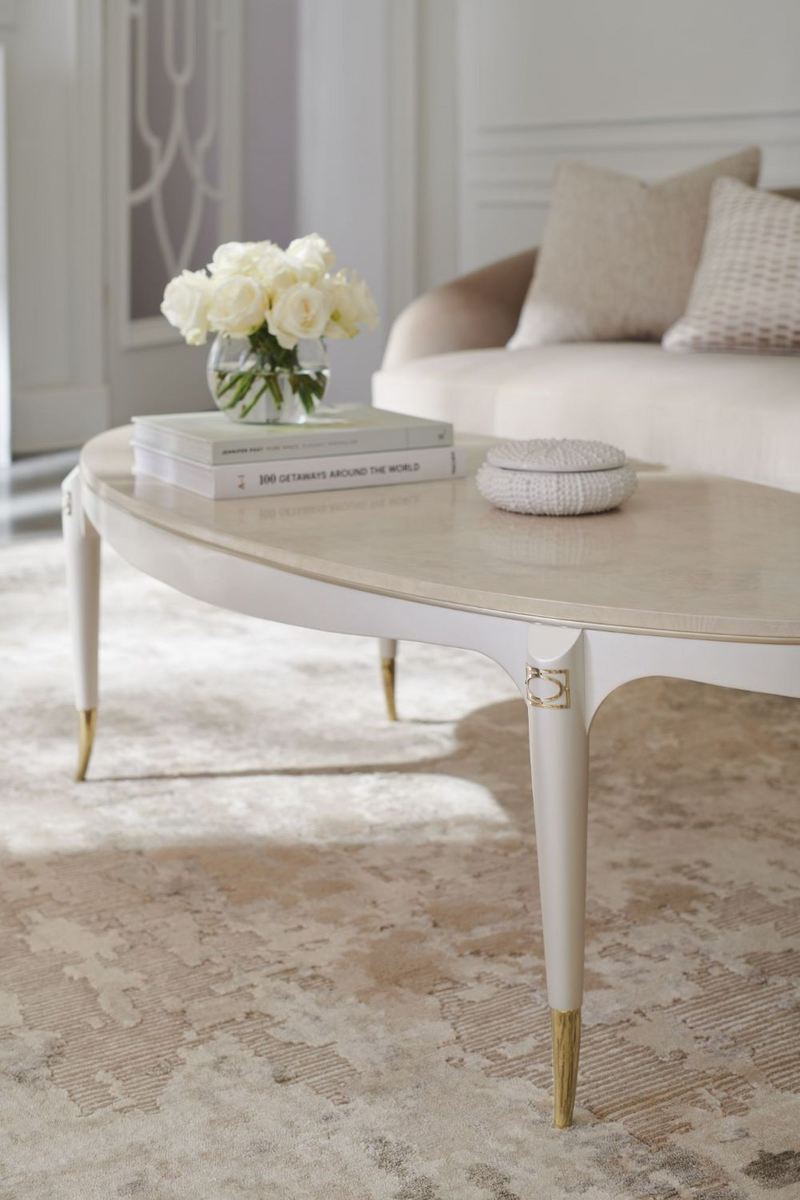 Table basse en bois crème | Caracole Match | Meubleluxe.fr