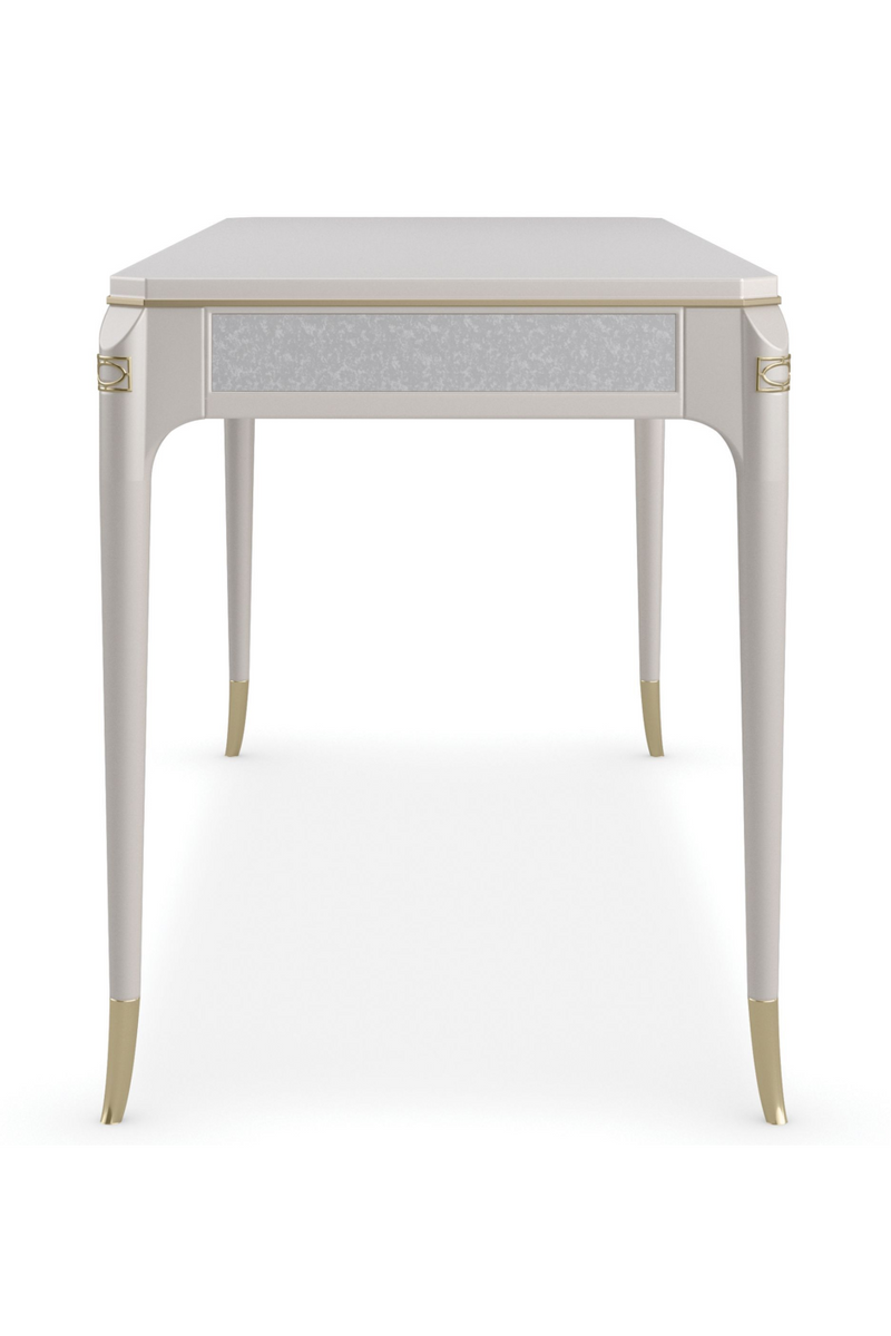 Bureau en bois nacré blanc | Caracole Sincerely | Meubleluxe.fr