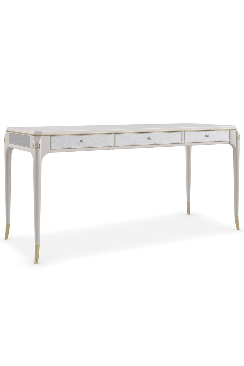 Bureau en bois nacré blanc | Caracole Sincerely | Meubleluxe.fr