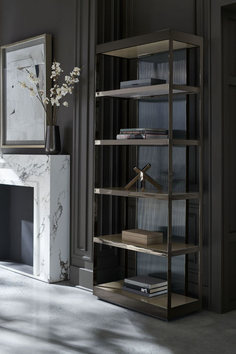 Etagère en bronze et verre | Caracole Shelf Life | Meubleluxe.fr