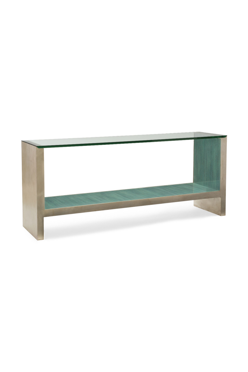 Console en bois d'érable vert turquoise | Caracole Water | Meubleluxe.fr