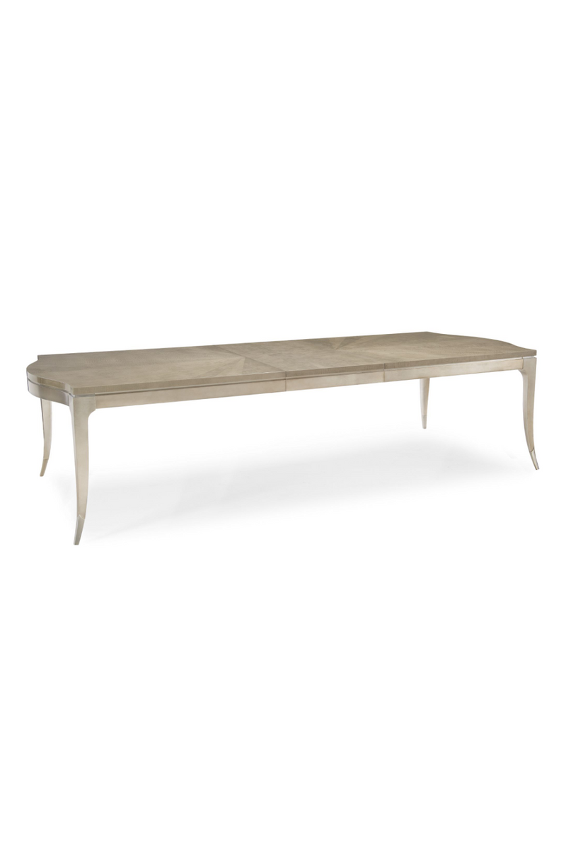 Table de salle à manger rectangulaire en bois d'érable argenté | Caracole Platter | Meubleluxe.fr